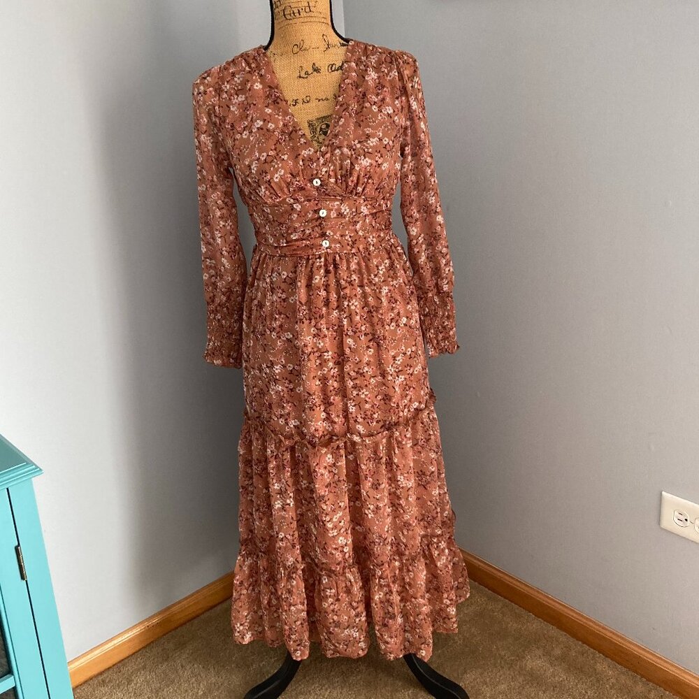 Indulge in Style Tiered Ruffle Midi Dress  NWOT